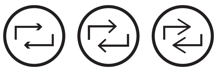 Data Transfer Icon Set. Symbols for Money Trade and Data Exchange.