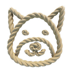 Dog rope cut out isolate transparent background