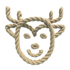 Deer rope cut out isolate transparent background
