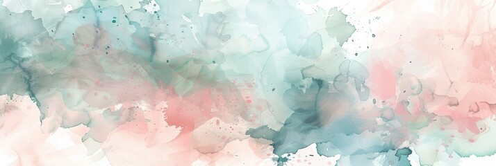 Creating an abstract watercolor backdrop with soft pastel tones of pink and teal in an artistic manner