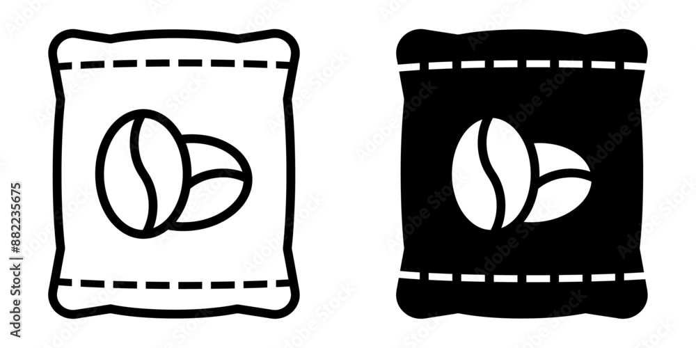 Poster ofvs632-ai - outlinefilledvectorsign ofvs - coffee beans burlap sack vector icon . isolated transpar