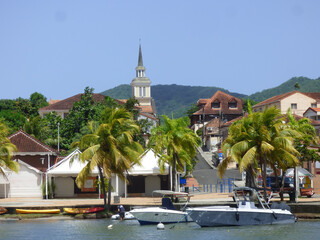 Fototapeta premium Port et église des Trois Ilets, Martinique