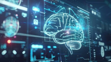 Digital Brain Illustration