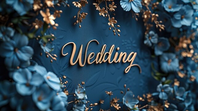 Romantic allure: captivating wedding invitation card adorned with text wedding, blending elegance and sentiment in beautiful design, perfect for announcing and inviting to joyous celebration of love