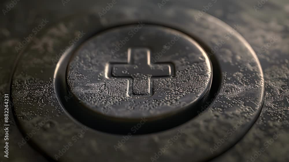 Poster a zoomedin view of the power button on a streaming device remote with subtle grooves for easier pres