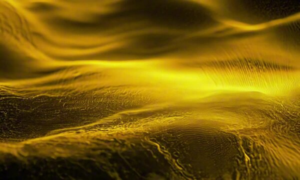 Abstract background yellow color flow wave dark noise texture
