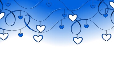background with hearts blue color celebration card text border, banner 