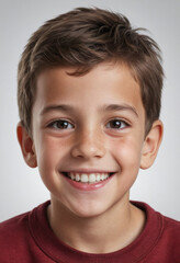 Portrait view of a regular happy smiling Andorra boy, ultra realistic, candid, social media, avatar image, plain solid background