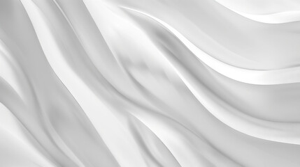 Obraz premium Elegant white silk fabric texture with soft flowing waves, perfect for backgrounds, presentations, and design materials. High Quality