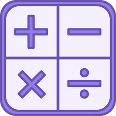 Fototapeta premium Colored Math Icon. Calculator Vector Icon. Mathematical Signs. Education and School Concept