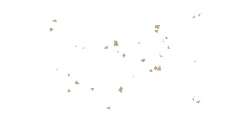 50 Indian rupee notes bundle flying in different angles and orientations isolated on black background