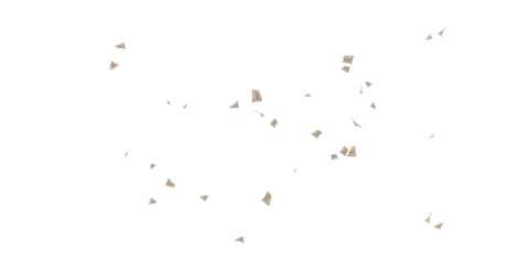 50 Indian rupee notes bundle flying in different angles and orientations isolated on black background