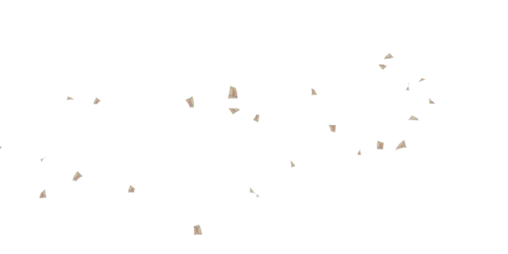 200 Indian rupee notes bundle flying in different angles and orientations isolated on black background