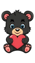 Obraz premium bear with heart cartoon