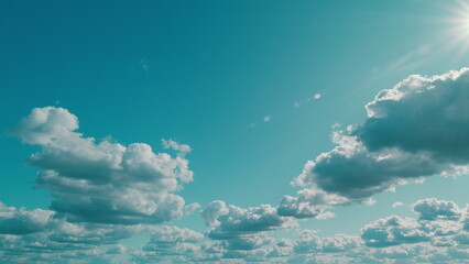 Abstract Cumulus Clouds. Beautiful Clouds Move On A Warm Summer Day. For Eco Or Weather Climate Projects.