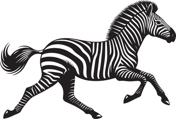 Zebra Silhouette isolated on white background Minimalist elephant vector shape icon