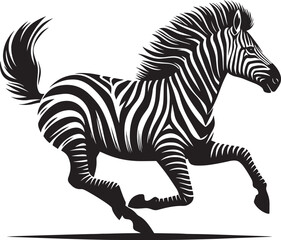 Zebra Silhouette isolated on white background Minimalist elephant vector shape icon