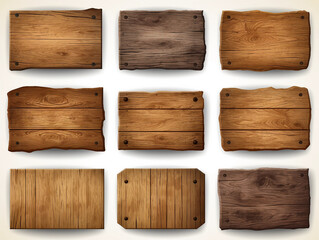 set of wooden boards