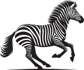 Fototapeta premium Zebra Silhouette isolated on white background Minimalist elephant vector shape icon