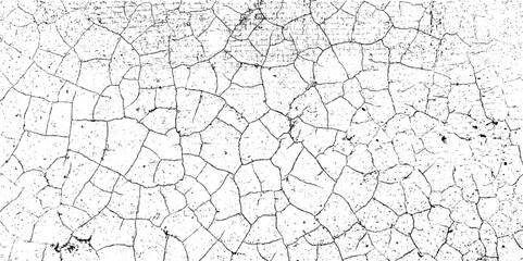 Grunge black and white pattern. Grunge overlay texture effect. Cracked earth, desert texture abstract vector background.
