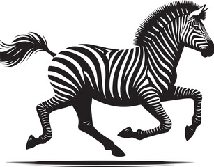 Zebra Silhouette isolated on white background Minimalist elephant vector shape icon