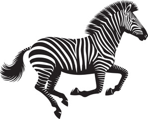 Zebra Silhouette isolated on white background Minimalist elephant vector shape icon