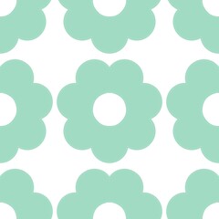 seamless pattern flowers green color with circles