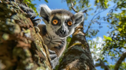 Curious Lemur in a Tree