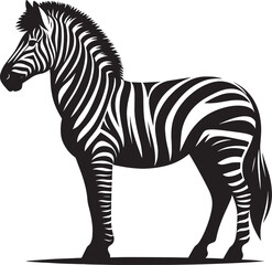 Obraz premium Zebra Silhouette isolated on white background Minimalist elephant vector shape icon