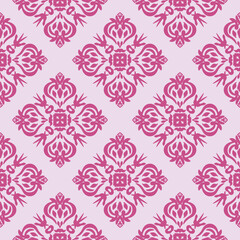 Fototapeta premium Damask pattern vector Perfect for bed sheets, carpets, and wallpapers, the seamless, vintage patterns add a touch of classic luxury to any fabric.