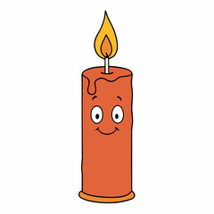 Candle vector illustration, Candle vector art, Candle silhouette, Burning candle illustration