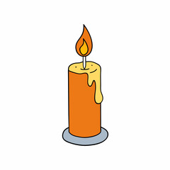 Candle vector illustration, Candle vector art, Candle silhouette, Burning candle illustration