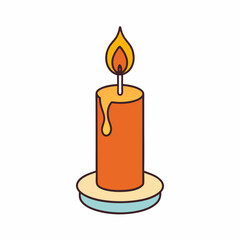 Obraz premium Candle vector illustration, Candle vector art, Candle silhouette, Burning candle illustration