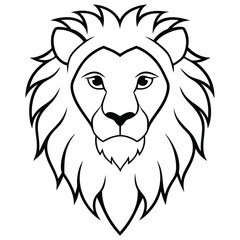 Lion head silhouette vector style with white background