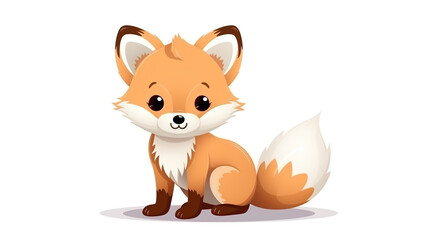 Obraz premium Adorable white backdrop with a fox