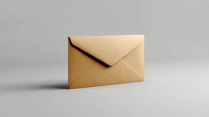 Minimalistic brown envelope isolated on a grey background, ideal for business, correspondence, and communication-related imagery. High Quality