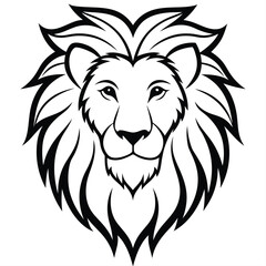 Lion head silhouette vector style with white background