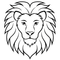 Lion head silhouette vector style with white background