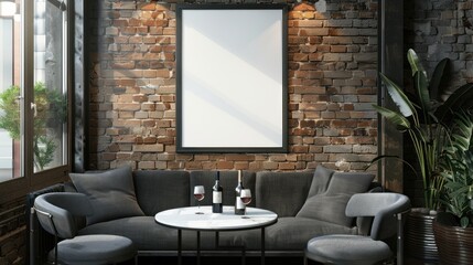 Modern Loft Interior with a Blank Canvas