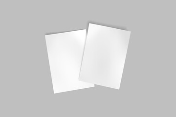 Clean flyer blank mockup 3d rendering