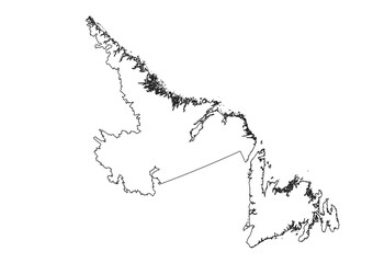 Political map of Newfoundland and Labrador, Canada