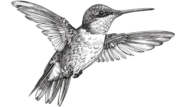 recommend clip art: Vintage ink sketch illustration of isolated hummingbird set, engraving of tropical colibri bird silhouette, black and white hand-drawn vector image background, exotic bird, bird drawing
