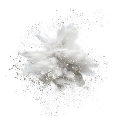 white powder explosion on a transparent background