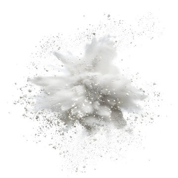 white powder explosion on a transparent background