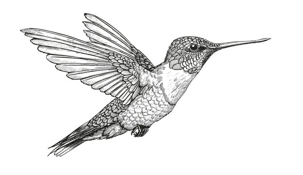 recommend clip art: Vintage ink sketch illustration of isolated hummingbird set, engraving of tropical colibri bird silhouette, black and white hand-drawn vector image background, exotic bird, bird drawing