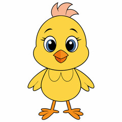 Chicken Vector Illustration, hean Vector Art, rooster Silhouette, cartoon chicken with sign Character