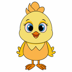 Chicken Vector Illustration, hean Vector Art, rooster Silhouette, cartoon chicken with sign Character