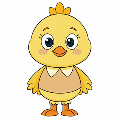 Chicken Vector Illustration, hean Vector Art, rooster Silhouette, cartoon chicken with sign Character