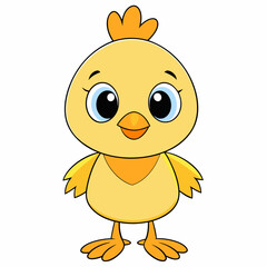 Chicken Vector Illustration, hean Vector Art, rooster Silhouette, cartoon chicken with sign Character