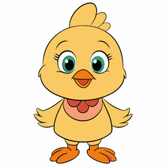 Chicken Vector Illustration, hean Vector Art, rooster Silhouette, cartoon chicken with sign Character